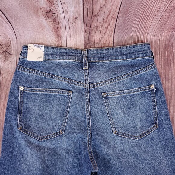 NWT Anthropologie Pilcro Womens 29 The Vinatage Straight Denim Jeans Raw Hem - Picture 7 of 15